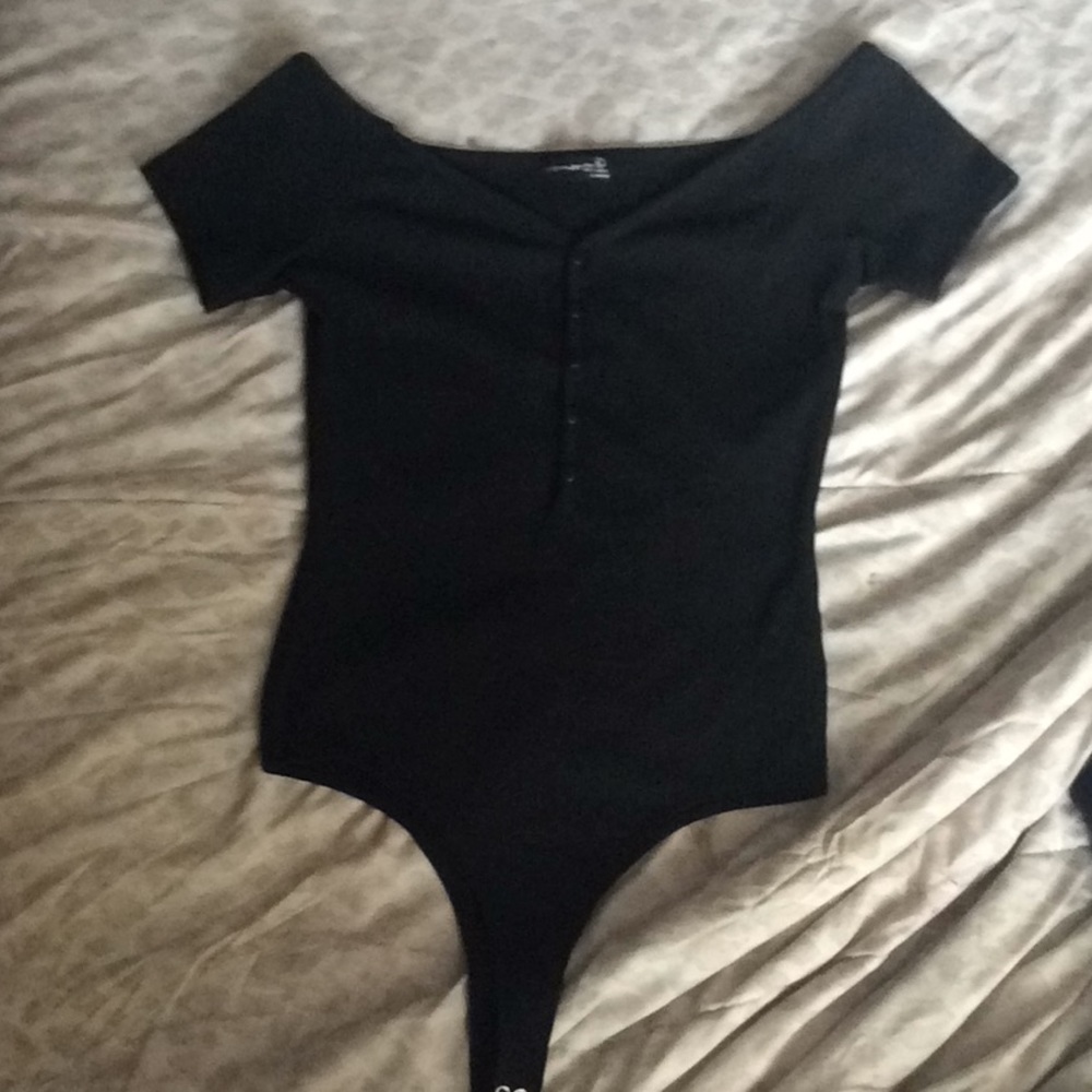 black onesie with buttons